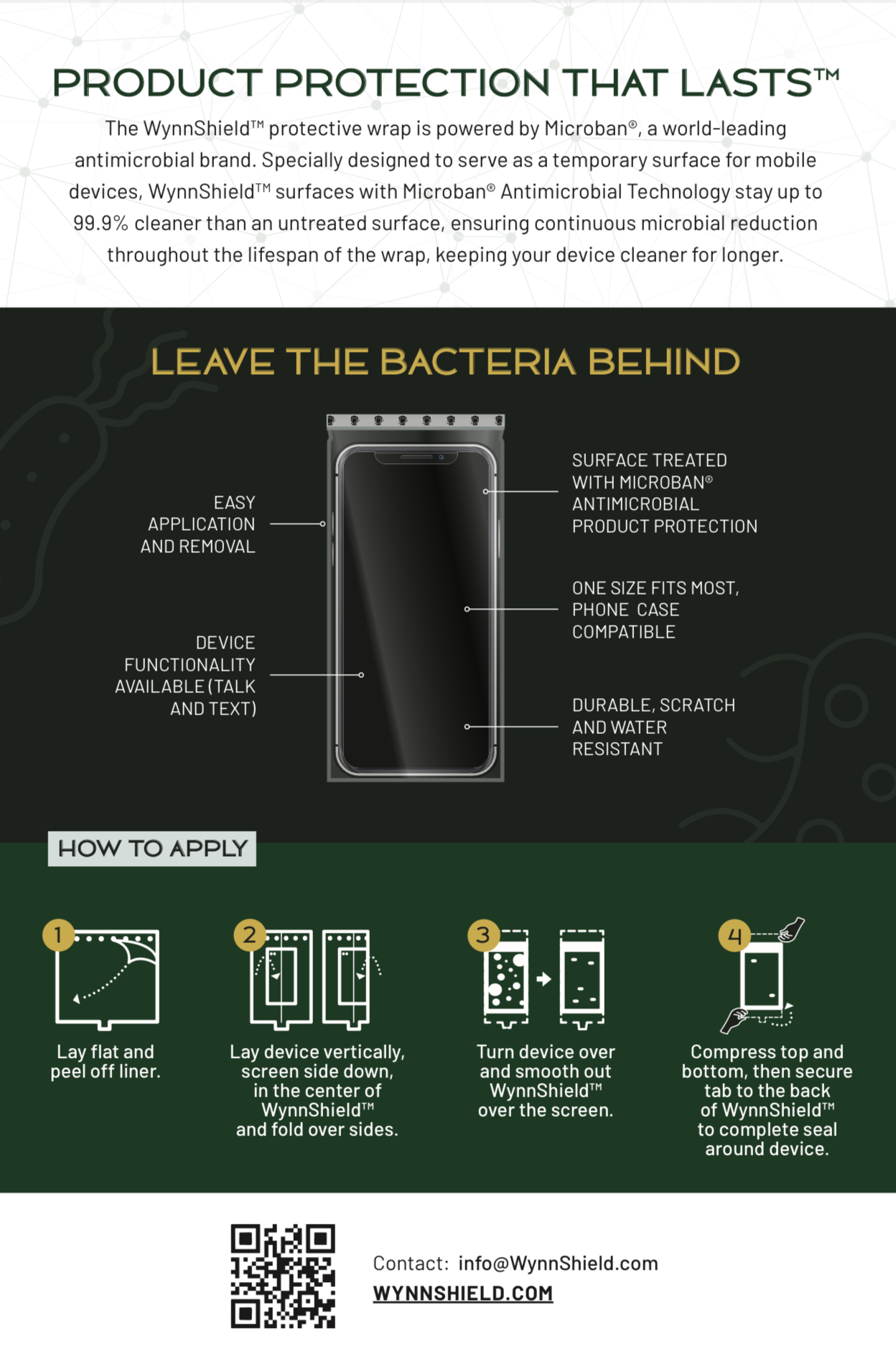 WynnShield™ rack card back: Product protection that lasts, features, and how to apply