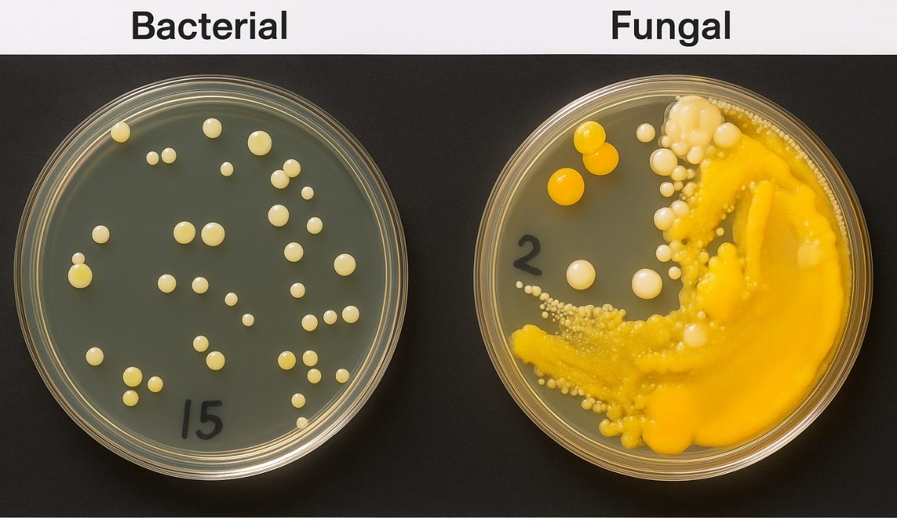 Bacterial and fungal culture plates without WynnShield™, sample 1